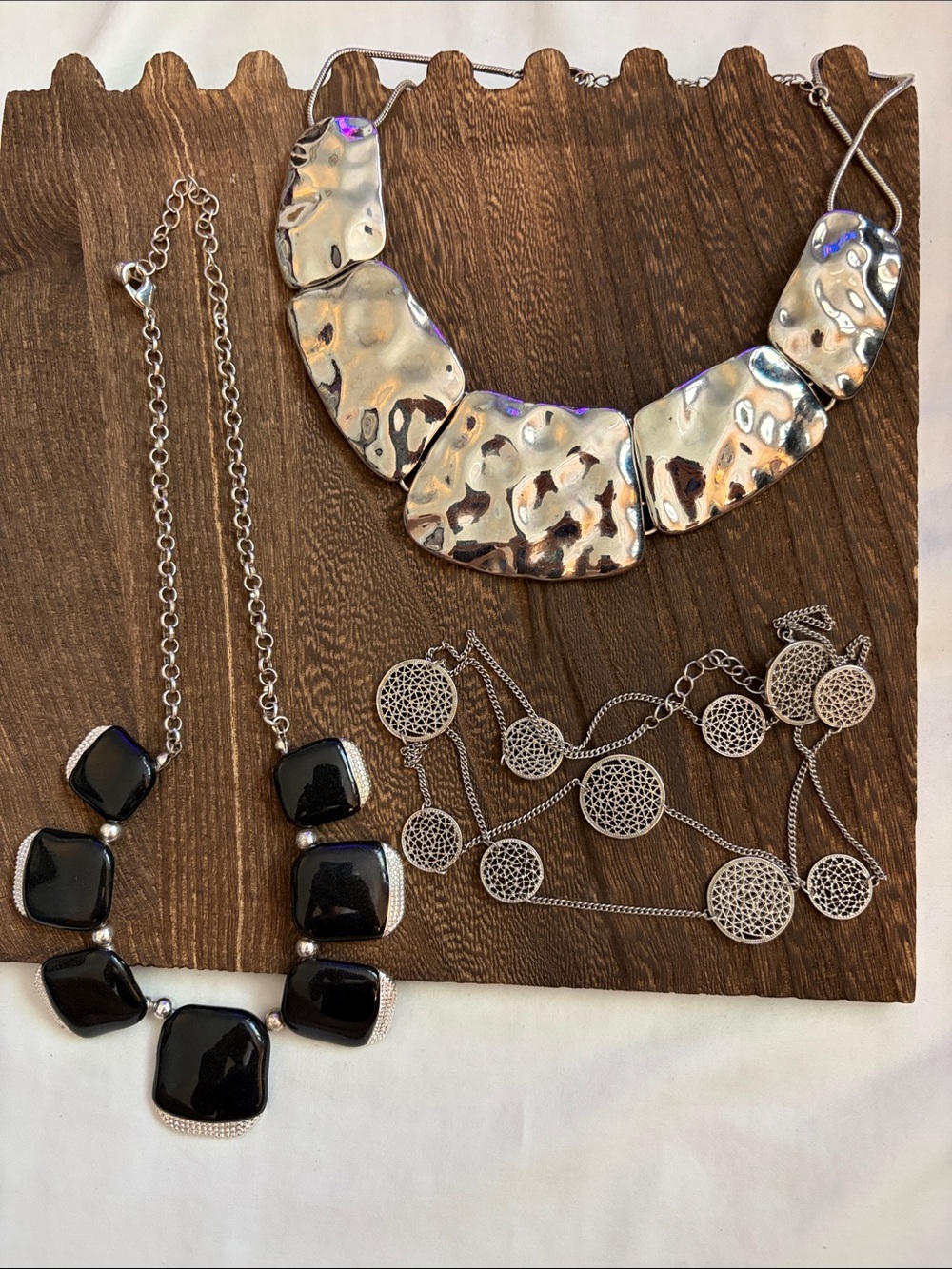 Set of three statement necklaces